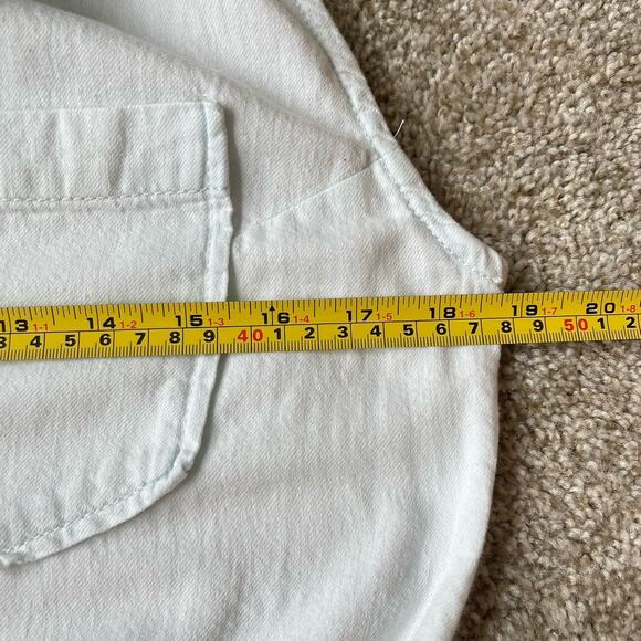 Pact 100% Organic Cotton Romper XS Button Front Utility Shorts Light Wash - Picture 10 of 14